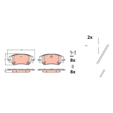 Trw GDB2478 Front Brake Pad Set