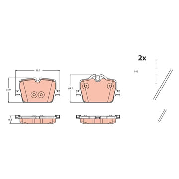 Trw GDB2487 Rear Brake Pad Set
