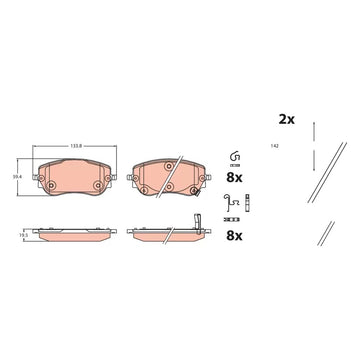 Trw GDB2551 Front Brake Pad Set